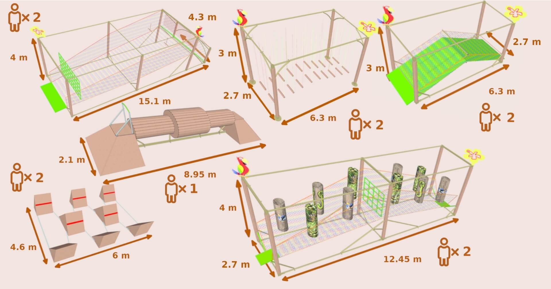 Plan 3D du Challenge Park de CREAJEU